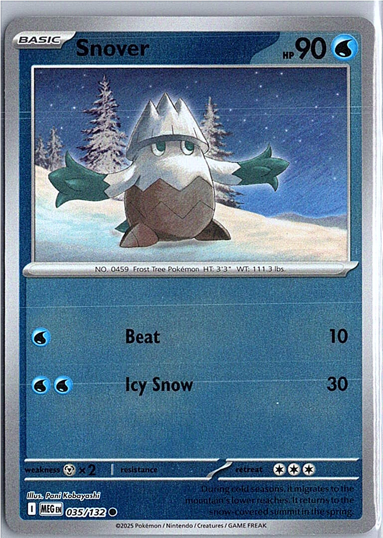 Pokemon TCG Mega Evolution Snover #035/132 Reverse Holo