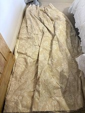 Cream floral interlined heavy pinch pleat curtains