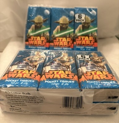 2015 DISNEY STAR WARS YODA R2D2 C3PO LOT of 12 PACKS POCKET TISSUES NEW SEALED