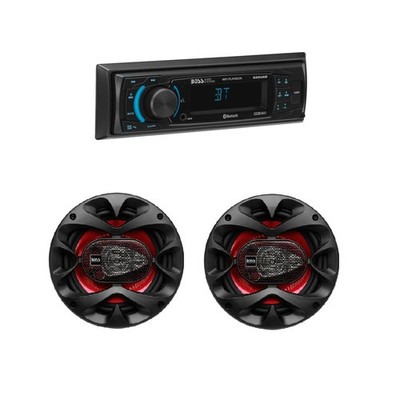 BOSS Audio Systems Single Din Car Stereo with Bluetooth + 2 Speakers 
