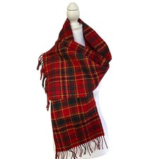 Highlander Lochcarron Red Yellow Plaid Scarf New Wool Scotland Tartan Heritage