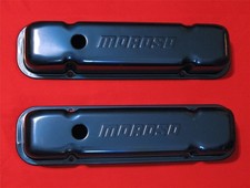 Vintage Moroso Pontiac Blue Anodized Valve Covers 326-455 Rare Smooth Top