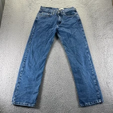 Wrangler Jeans Men 30x30 Blue Cotton Denim Straight Relaxed Fit Workwear Travel