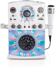 Singing Machine SML385UBK Bluetooth Karaoke System with LED Disco Lights, CD+G,