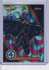 2026 Topps Finest Fantastic Four Storm 1960s Blacklight Neon Blue Lava #/150
