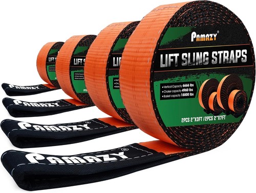 Heavy Duty Lift Sling Straps 18800 Lb Capacity Web Sling Secure Loads - Foto 3 di 9
