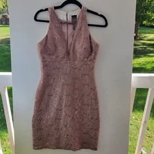 NW NightWay Sequined Lace Night Out Cocktail Party Formal Dress Size 8P