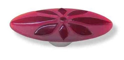 (As-Is) (12 Pack) 3-3/4'' Betsy Fields Flower Pull Red with Satin Nickel