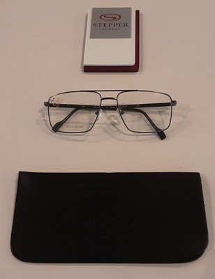 Stepper Titanium Eyeglass Frame SI60156 F022 56-16-140 Gray Silver Brown W/Case