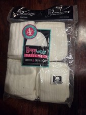 NOS Vtg Leggs Wear Basic Sox 2 Cuffed  2 Crew Socks One Size 4 Pair Total USA