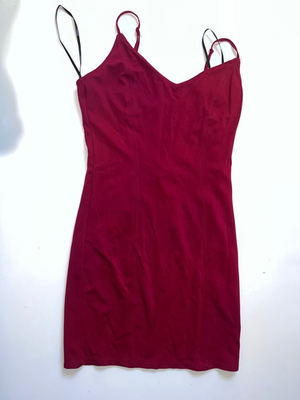red short dress forever 21 FOREVER 21 women bodycon short dress wine red color Size S