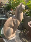 Royal haeger 1950s large winking cat sable glaze small glaze flake at bottom MCM