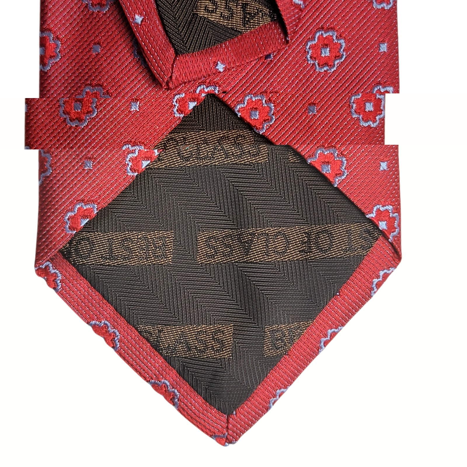 Robert Talbott BoC Red with Blue/Silver Geometric… - image 5