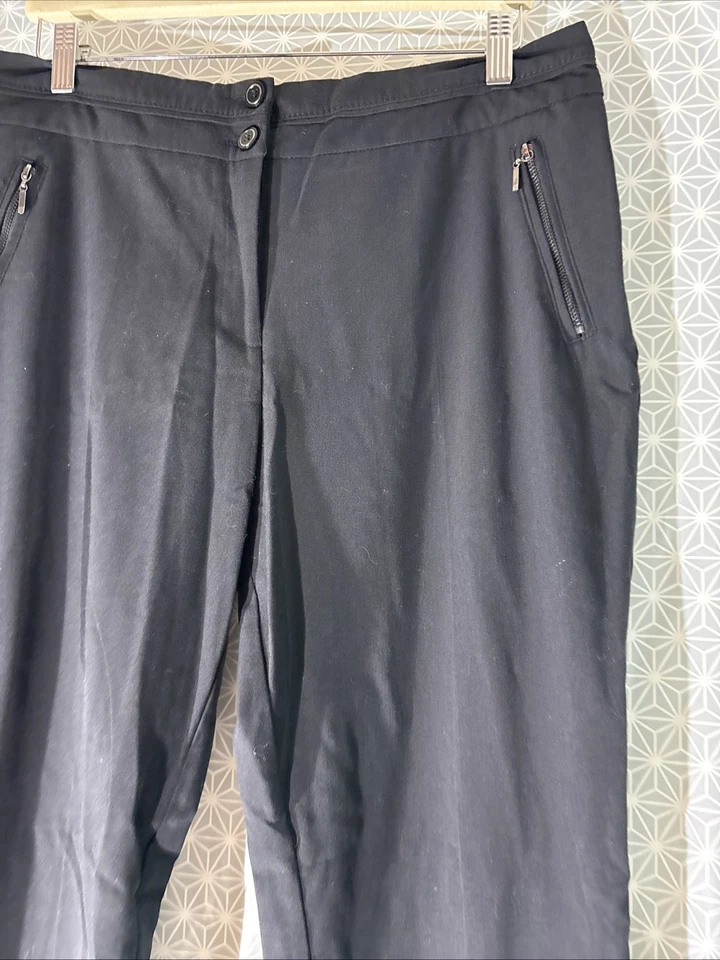 Womens M&Co Uk 14 Black Straight Leg Smart Work Suit Dress Pants Trousers - Image 2 of 4