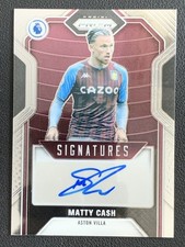 Matty Cash 2021-22 Panini Prizm Premier League Signatures Auto #S-MAT -ya6