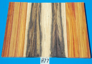 4 PAIRS STRAIGHT RAZOR KNIFE SCALES~BLUE MAHOE & CANARYWOOD~EXOTIC WOOD