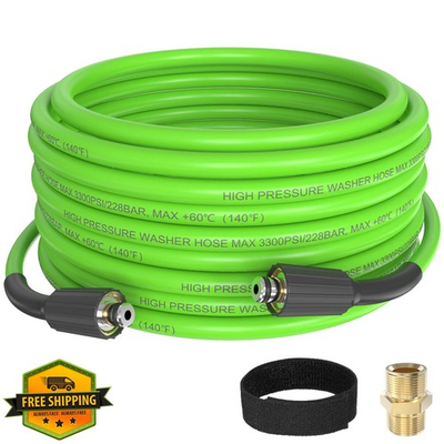 #ad MECHURA Pressure Washer Hose 50 FT 1 4quot; Green 3300 PSI M22 $43.99