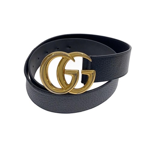 GUCCI Belt - GG Marmont Leather, Black, Solid Color, Men's