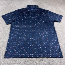 Bogey Bros Polo Shirt Mens Extra Large Blue Golf Performance Stretch Golfer