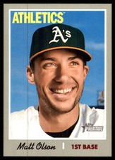 Matt Olson 2019 Topps Heritage #331 Athletics MLB READ FREE SHIP AutographDen