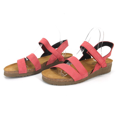 Naot Kayla Sandals Womens US 10 EU 41 Red Leather Shoes Strappy Slingback Wedge