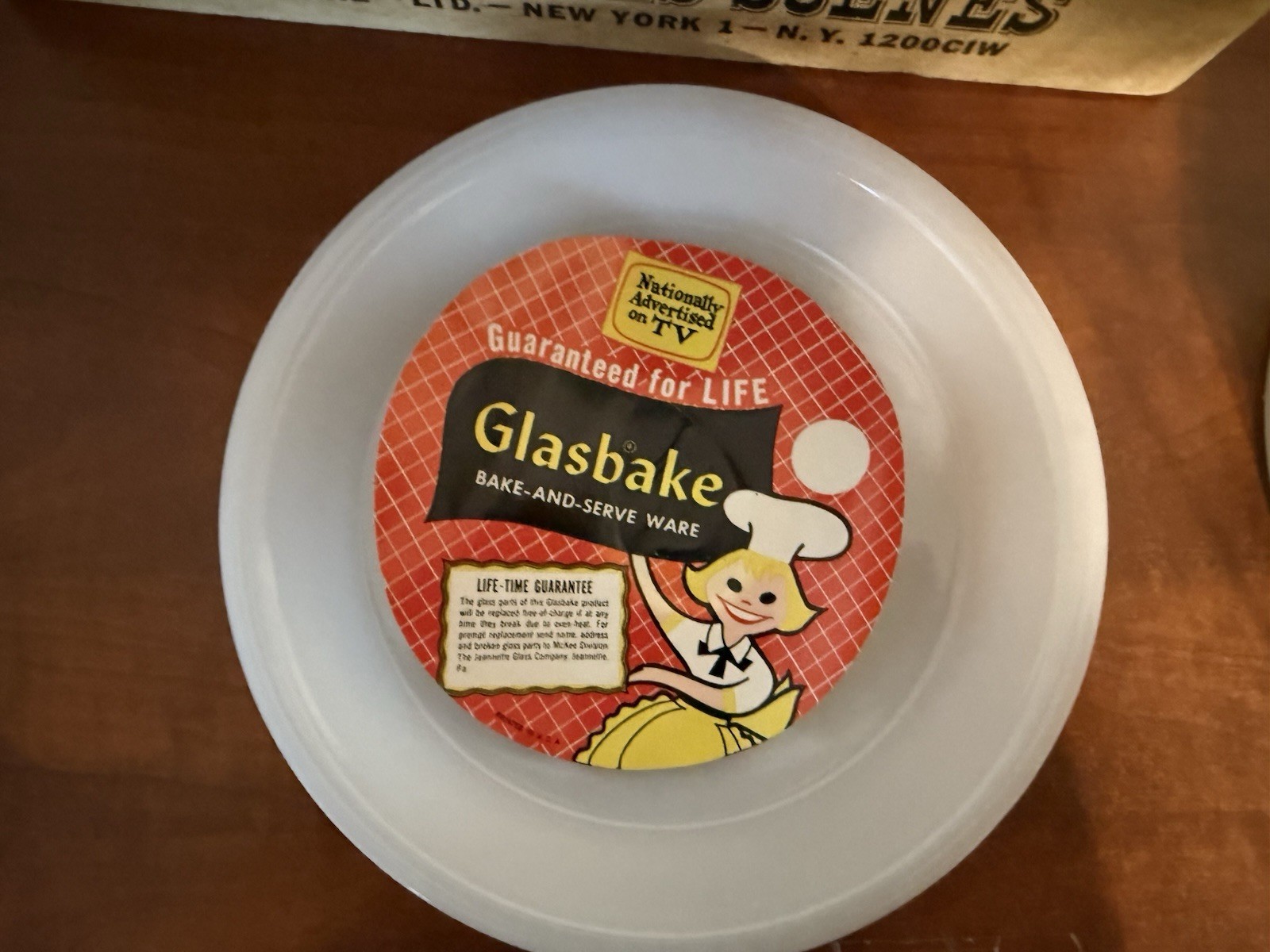 12 Pc. Origanal Box Currier And Ives Glasbake Space Age Milk Glass