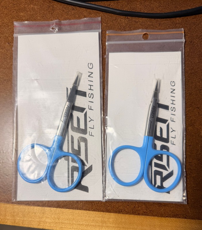 fly fishing accessories, new, 4" and 3.5" fly tying scissors.