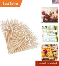 100 PCS Cocktail Picks Toothpicks for Appetizers - 4.7 inch White Pearl Cock...