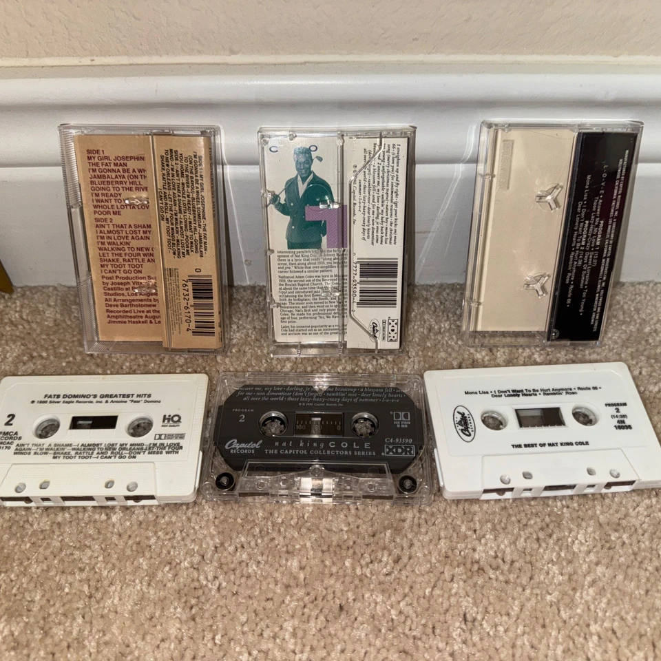 Fats Domino & Nat King Cole Cassette Lot Greatest Hits / Best Of Vintage Tested Foto 3 de 3