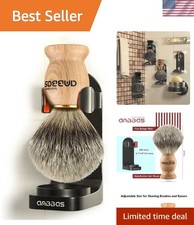 Elegant Badger Hair Shaving Brush with Adjustable Wall Stand for Modern Grooming