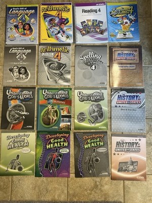 Abeka 4th Grade History, Science, Health, Math, Language Textbooks And Keys