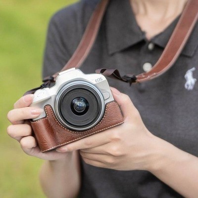 For Canon EOS R50 R100 Camera Bag Leather Dock Case Base Protection Cover Shell