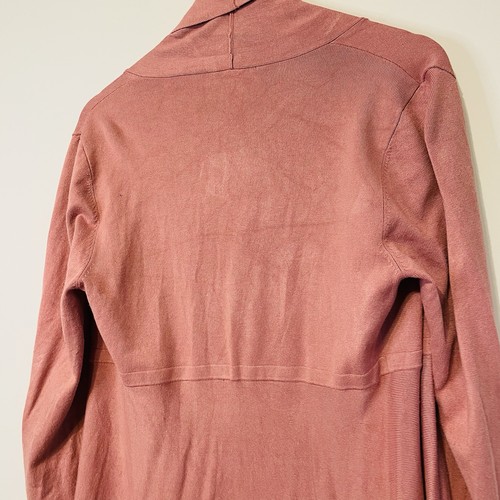 Jacqui E Cardigan Womens Size S Pink Open Longline Flowy Lightweight Casual Work - Picture 8 of 12