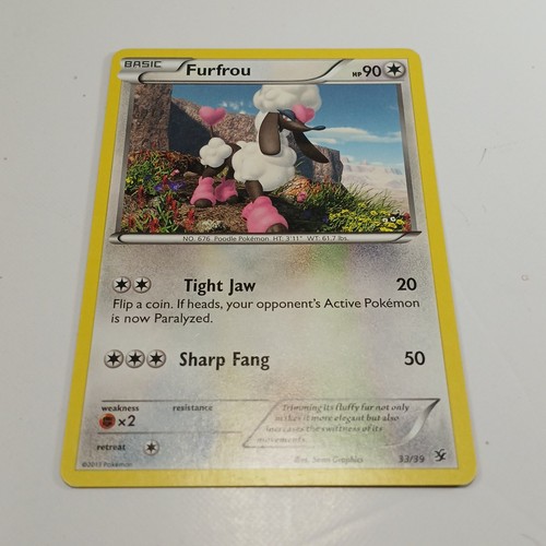 Furfrou 33/39 Pokémon Card 2013 Kalos Starter Set LP