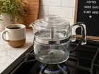 Vintage PYREX Flameware Glass Coffee Tea Pot Percolator 6 Cup Stainles USA