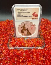 2023P 1 oz Australian S$1 Year of the Brown Rabbit NGC MS70 FR Red Mint 1 of 311