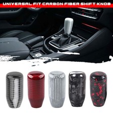 Manual Automatic Carbon Fiber Gear Shift Knob Shifter Lever Red Black Universal