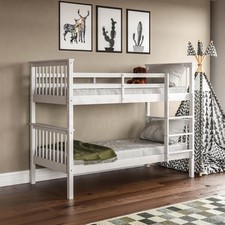 SALE Bunk Bed Wood Solid Pine Double Children Bed Frame White