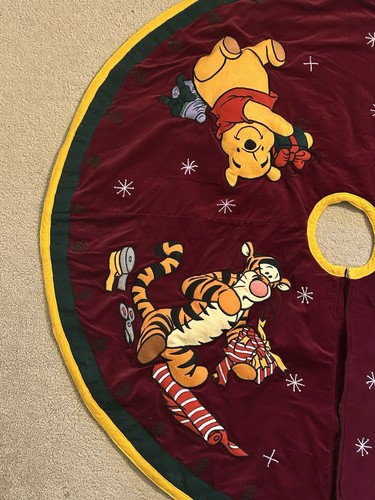 Winnie Puuh Tigger Eeyore Ferkel Weihnachtsbaum Rock 43" 3D Filz Samt Vintage - Bild 2 von 5