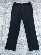 Pantaloni Croft & Barrow neri in velluto a coste UK 18 lunghi alti elasticizzati gamba dritta