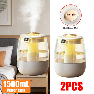 2PCS Humidifiers for Bedroom office Ultrasonic Cool Mist LED Humidifier Top Fill
