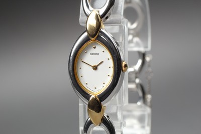 Vintage 1985 N NEUWERTIG SEIKO Armband 2E20-5450 Silber Quarz Damenuhr JAPAN