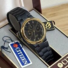 NOS Citizen 4300-432126K Neo Vintage Black Stainless Steel Quartz Mens Watch