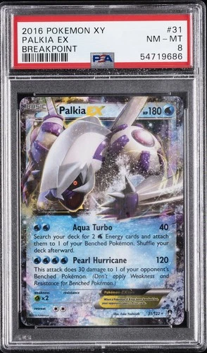 2016 POKEMON XY BREAKPOINT #31 PALKIA EX PSA 8