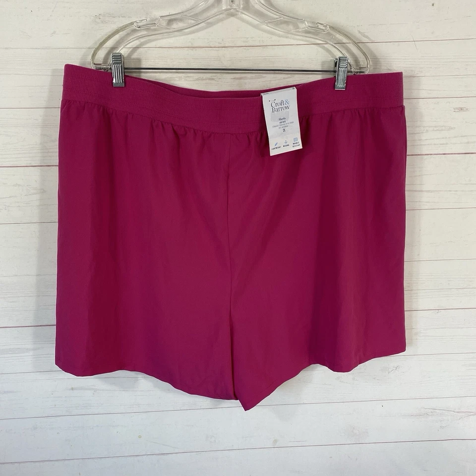 Pantalones Cortos Croft & Barrow Mujer Tiro Medio Plus 2X Bolsillos Rosa 44x5 Nuevos Foto 3 de 4