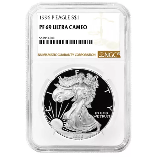 1996-P Proof $1 American Silver Eagle NGC PF69UC Brown Label