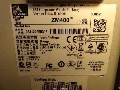 Zebra ZM400 stampante termica per etichette con codici a barre 203 dpi LAN US... - Afbeelding 7 van 9