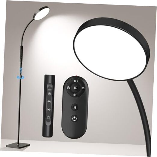 LED Floor Lamp, Height Adjustable Floor Lamps for Living Room, Super Black