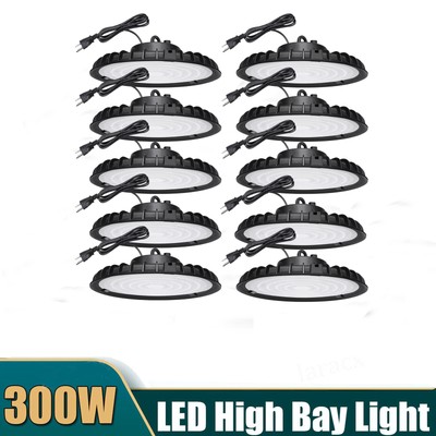 10Pack 300W UFO Led High Bay Light Industrial Commercial Factory Warehouse Light