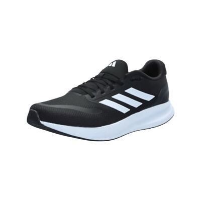 NWT adidas Men\'s Run Falcon 5 Sneaker, Black/White/Black, 10.5 W Size 10.5 - adidas Runfalcon 5 Black White for sale online  main image 4